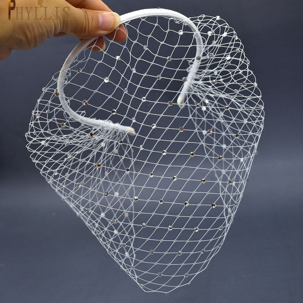 Birdcage Veil Blusher Veil White Headband Veil for Bridal Fascinators Black Face Net Mask Hair Jewellery Accessories Veils