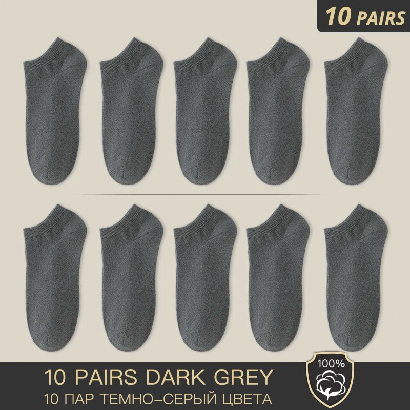 5 Pairs of Mens Ankle Socks Dark Grey