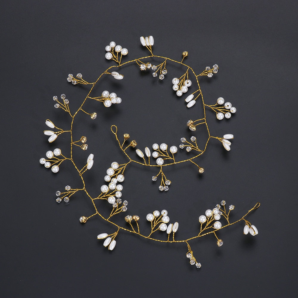 Wedding Hair Accessories Crystal Pearl Hair Belt Wedding Bridal Hair Jewellery bride Hair Accessories Headbands