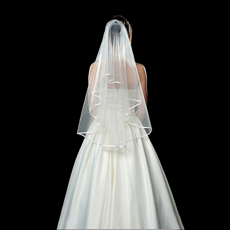 Short Simple Wedding Veil Tulle Two Layer With Comb White Ivory Bridal Veil for Bridal Wedding Accessories