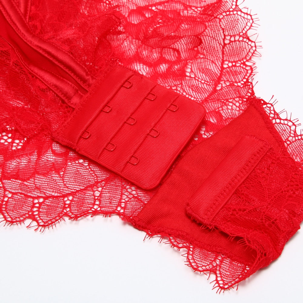 Sexy Red Lacy Lingerie Bra Strap