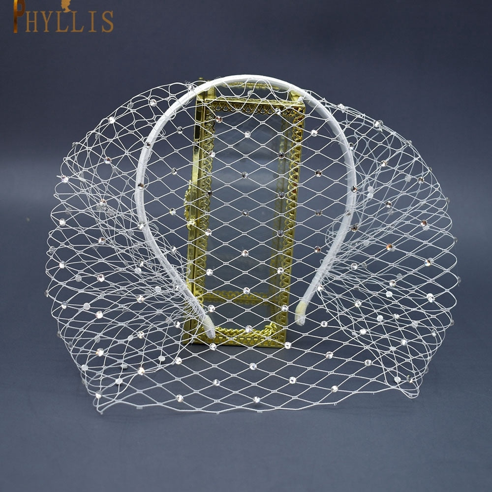 Birdcage Veil Blusher Veil White Headband Veil for Bridal Fascinators Black Face Net Mask Hair Jewellery Accessories Veils