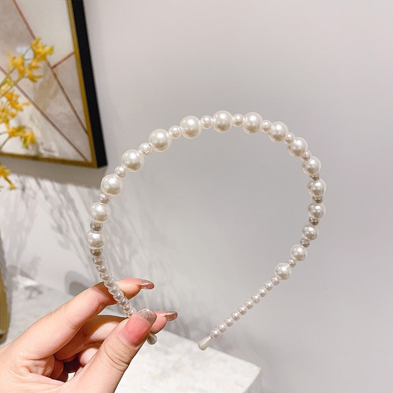 Wedding Pearl Headband Elegant Hair Accessory Simple Hair Korean Handmade Wedding Hair Accessories