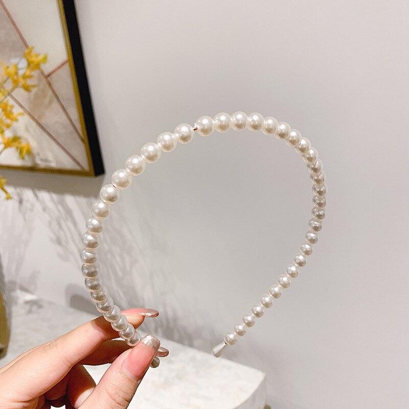 Wedding Pearl Headband Elegant Hair Accessory Simple Hair Korean Handmade Wedding Hair Accessories