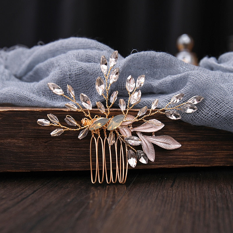 Wedding Hair Accessories Flower Hair Clips Crystal Bride Hair Pin Pearl Hair Combs Girls Jewellery