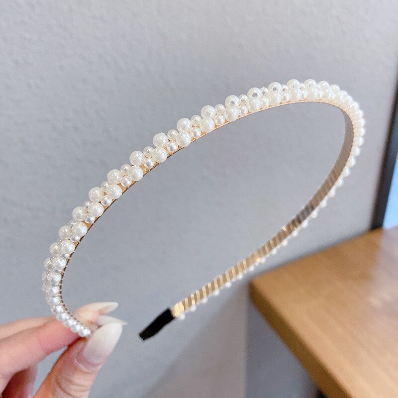 Wedding Pearl Headband Elegant Hair Accessory Simple Hair Korean Handmade Wedding Hair Accessories