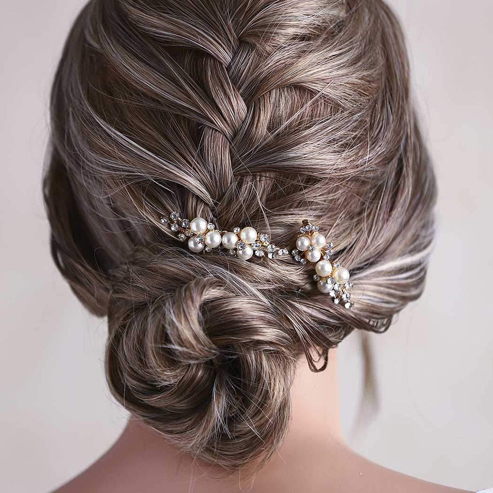 Silver Flower Hair Comb Jewellery Girls Handmade Pearl Hair Pin Hair Comb Bridal Tiaras Wedding Hair Accessory Jewellery