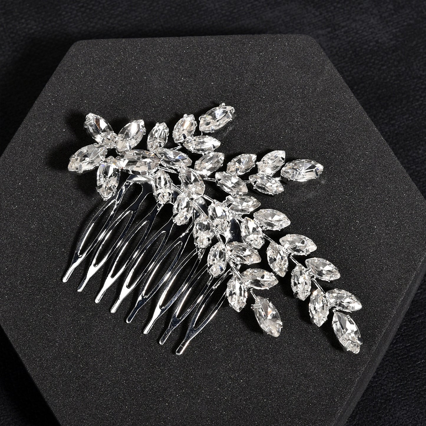 Silver Flower Hair Comb Jewellery Girls Handmade Pearl Hair Pin Hair Comb Bridal Tiaras Wedding Hair Accessory Jewellery