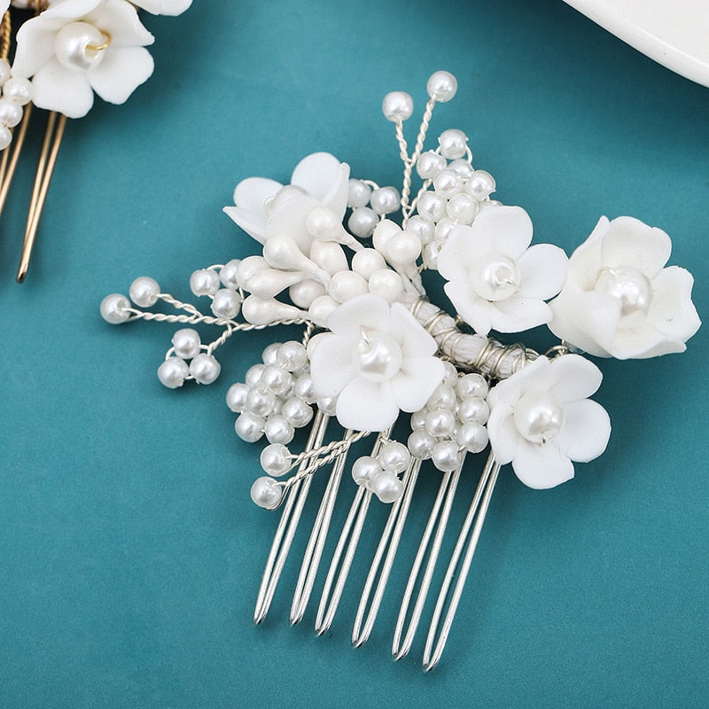 Clay Flower Bridal Hair Accessory Sydney
