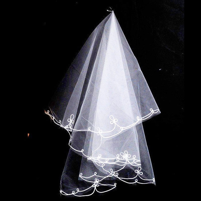 Short Simple Wedding Veil Tulle Two Layer With Comb White Ivory Bridal Veil for Bridal Wedding Accessories