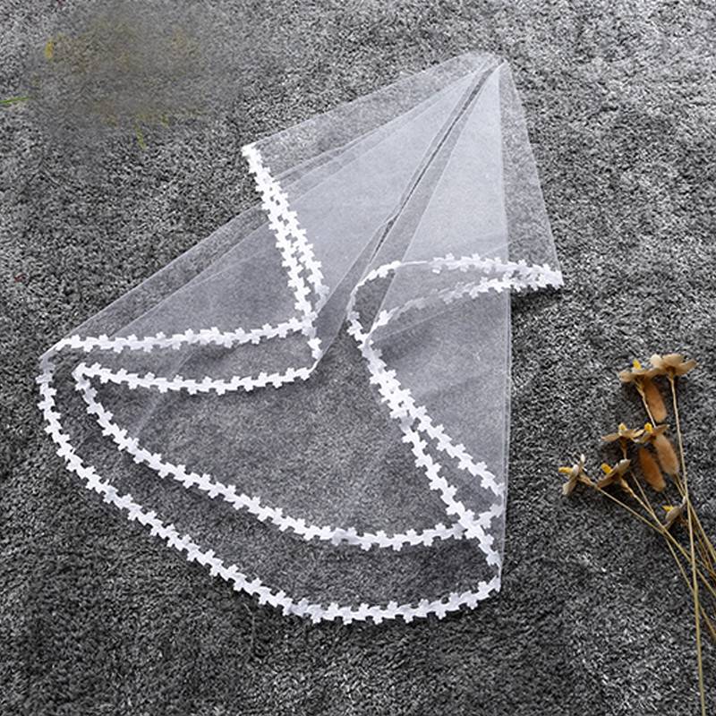 Short Simple Wedding Veil Tulle Two Layer With Comb White Ivory Bridal Veil for Bridal Wedding Accessories