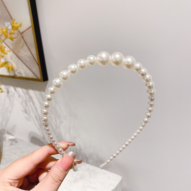 Wedding Pearl Headband Elegant Hair Accessory Simple Hair Korean Handmade Wedding Hair Accessories