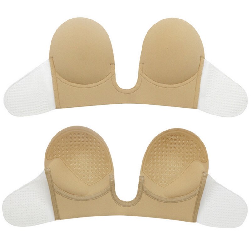 Lace Up Self Adhesive Invisible Strapless Silicone Push Up Bra