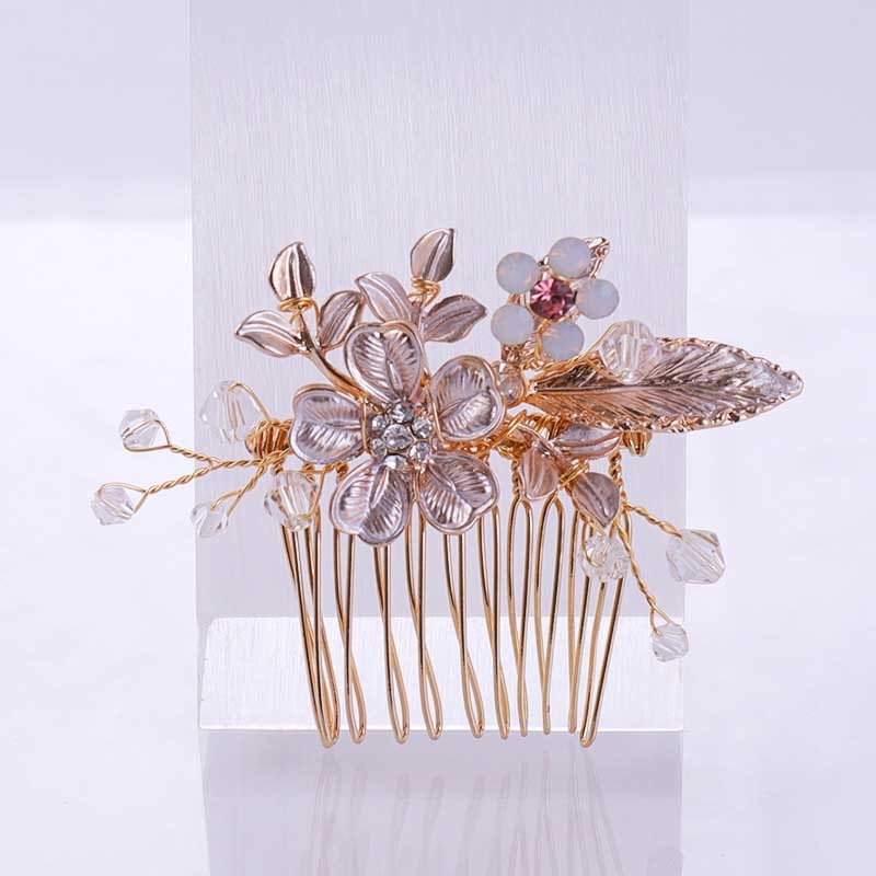 Wedding Hair Accessories Flower Hair Clips Crystal Bride Hair Pin Pearl Hair Combs Girls Jewellery