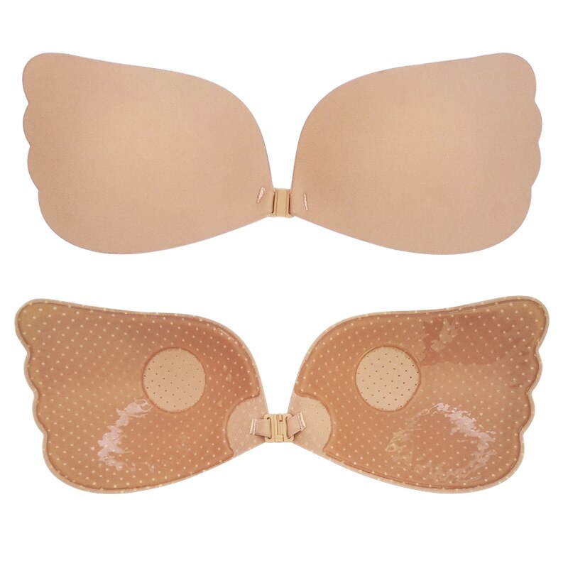 Lace Up Self Adhesive Invisible Strapless Silicone Push Up Bra