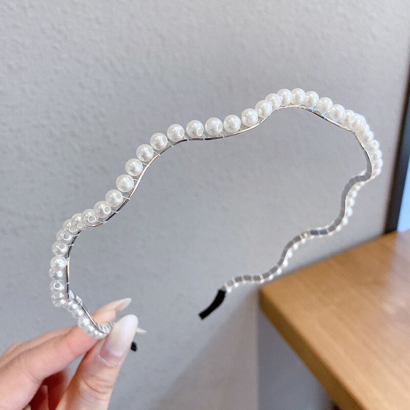 Wedding Pearl Headband Elegant Hair Accessory Simple Hair Korean Handmade Wedding Hair Accessories