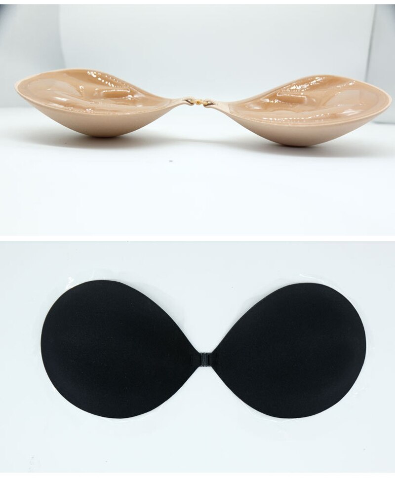 Lace Up Self Adhesive Invisible Strapless Silicone Push Up Bra