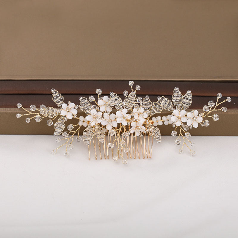 Wedding Hair Accessories Flower Hair Clips Crystal Bride Hair Pin Pearl Hair Combs Girls Jewellery