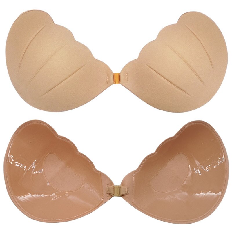 Lace Up Self Adhesive Invisible Strapless Silicone Push Up Bra