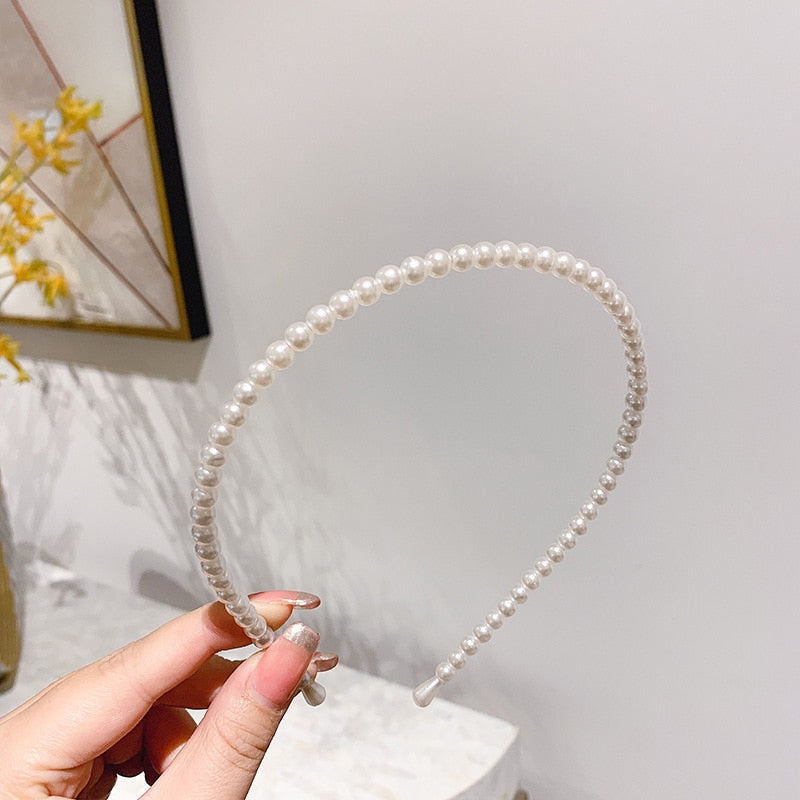 Wedding Pearl Headband Elegant Hair Accessory Simple Hair Korean Handmade Wedding Hair Accessories