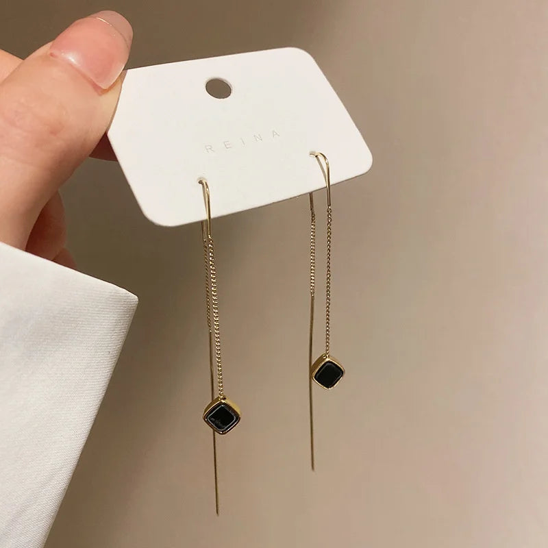 Korean Exquisite Imitation Pearl Tassel Drop Earrings