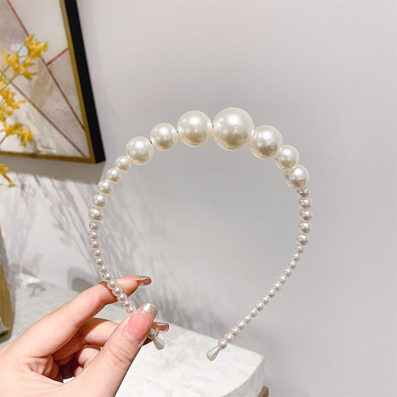 Wedding Pearl Headband Elegant Hair Accessory Simple Hair Korean Handmade Wedding Hair Accessories