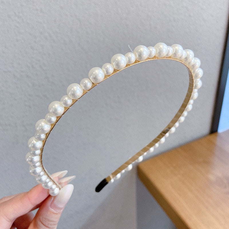 Wedding Pearl Headband Elegant Hair Accessory Simple Hair Korean Handmade Wedding Hair Accessories