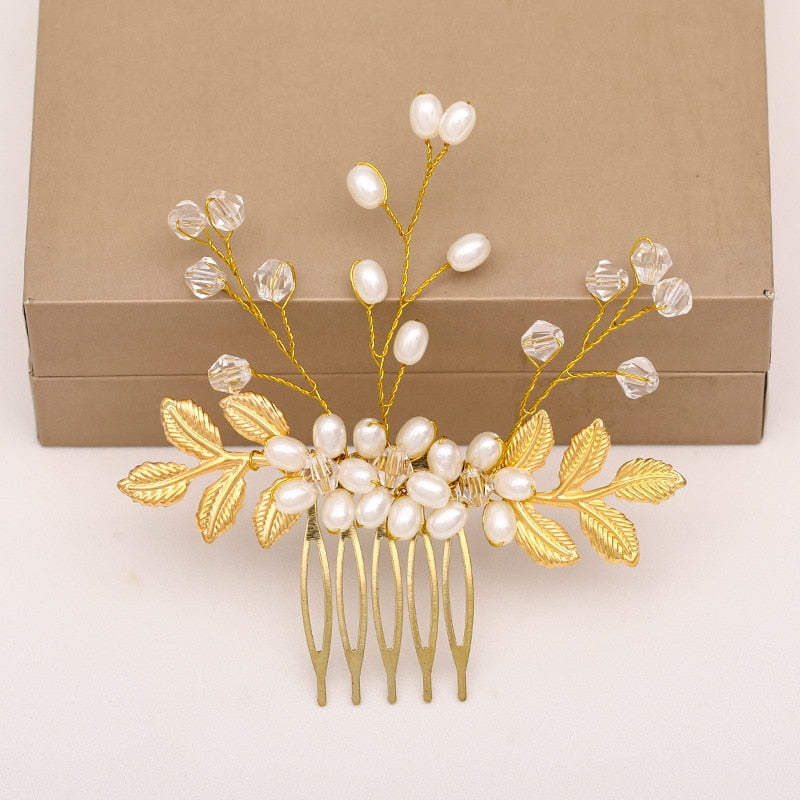 Wedding Hair Accessories Flower Hair Clips Crystal Bride Hair Pin Pearl Hair Combs Girls Jewellery