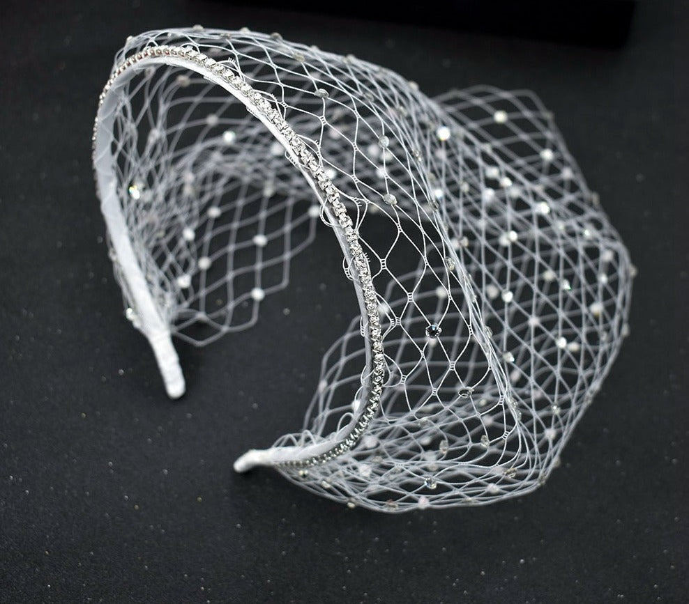 Birdcage Veil Blusher Veil White Headband Veil for Bridal Fascinators Black Face Net Mask Hair Jewellery Accessories Veils