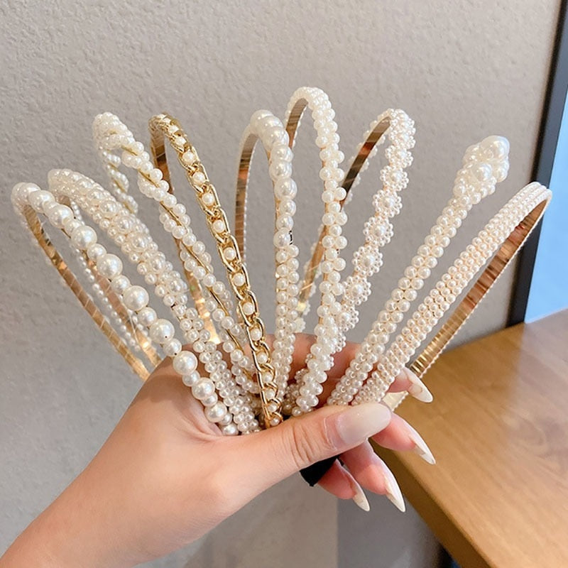 Wedding Pearl Headband Elegant Hair Accessory Simple Hair Korean Handmade Wedding Hair Accessories