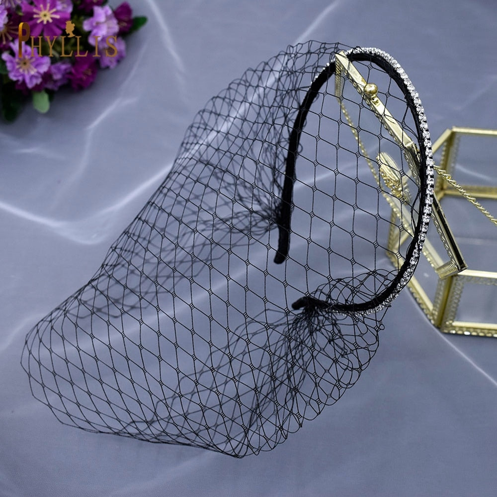 Birdcage Veil Blusher Veil White Headband Veil for Bridal Fascinators Black Face Net Mask Hair Jewellery Accessories Veils