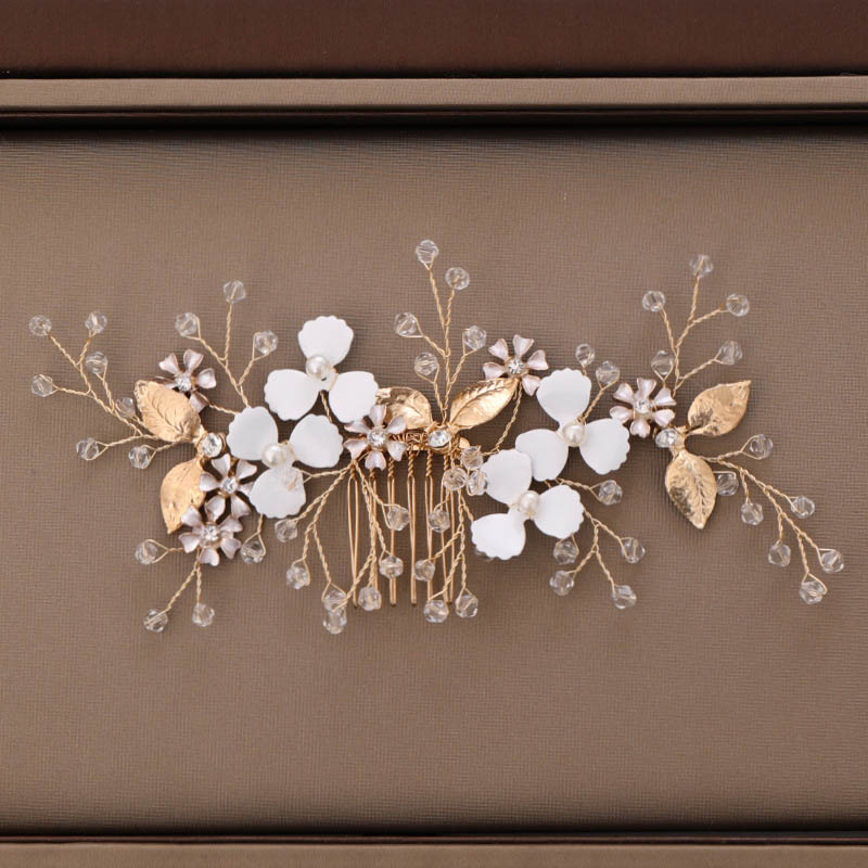 Wedding Hair Accessories Flower Hair Clips Crystal Bride Hair Pin Pearl Hair Combs Girls Jewellery