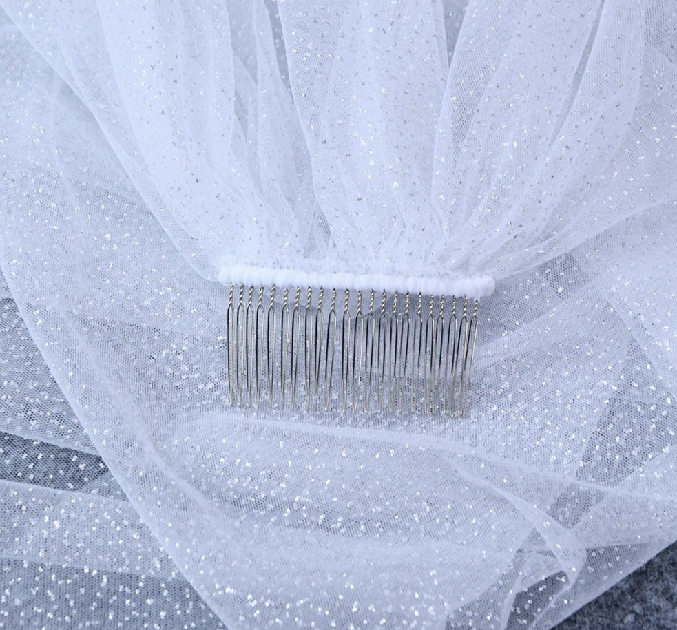 Sparkling Wedding Veil with Comb