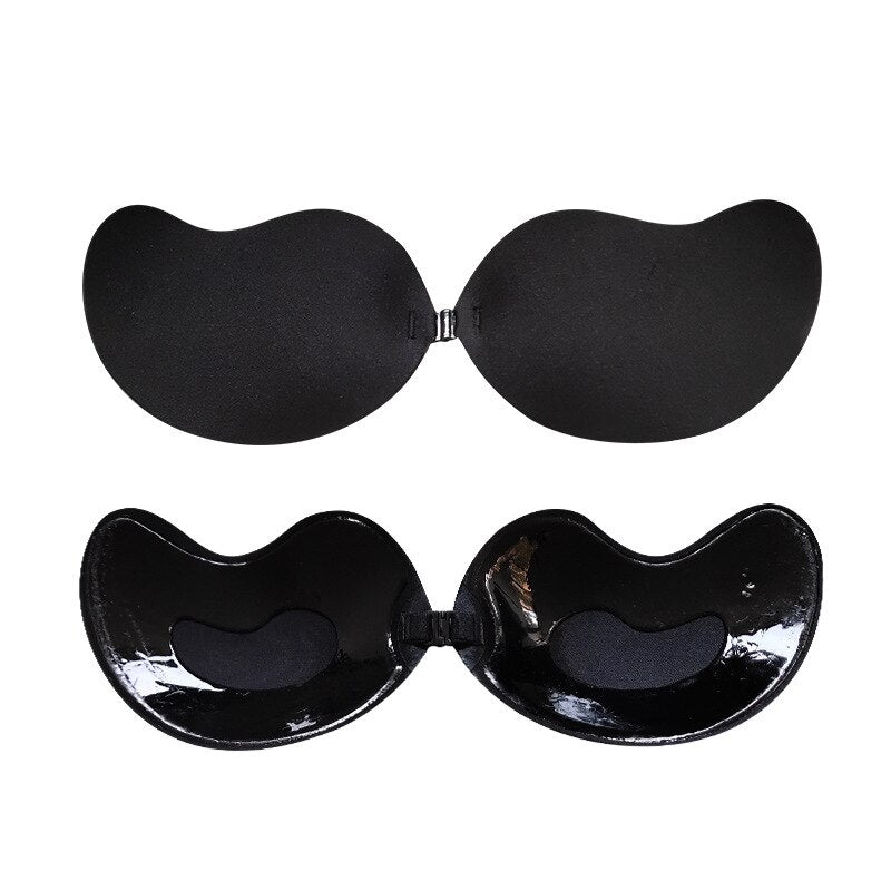 Lace Up Self Adhesive Invisible Strapless Silicone Push Up Bra