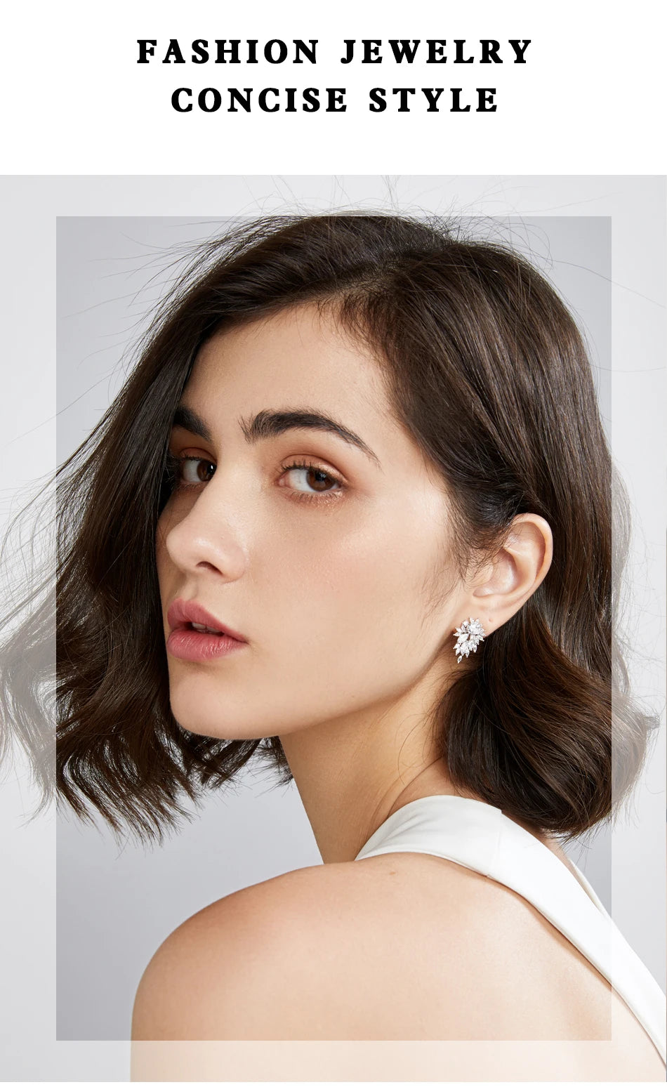 Cubic Zirconia Flower Stud Earrings