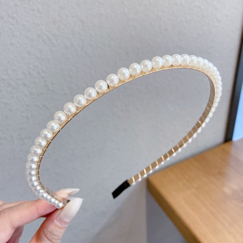 Wedding Pearl Headband Elegant Hair Accessory Simple Hair Korean Handmade Wedding Hair Accessories