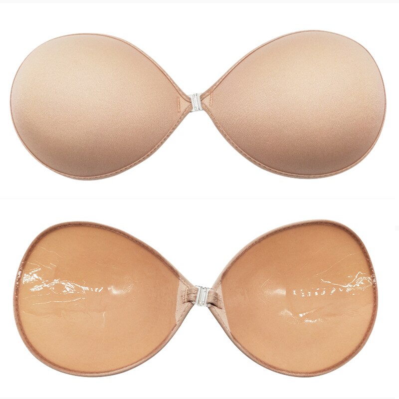 Lace Up Self Adhesive Invisible Strapless Silicone Push Up Bra