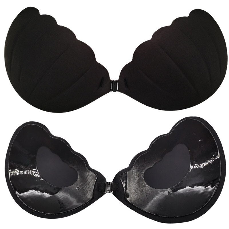 Lace Up Self Adhesive Invisible Strapless Silicone Push Up Bra