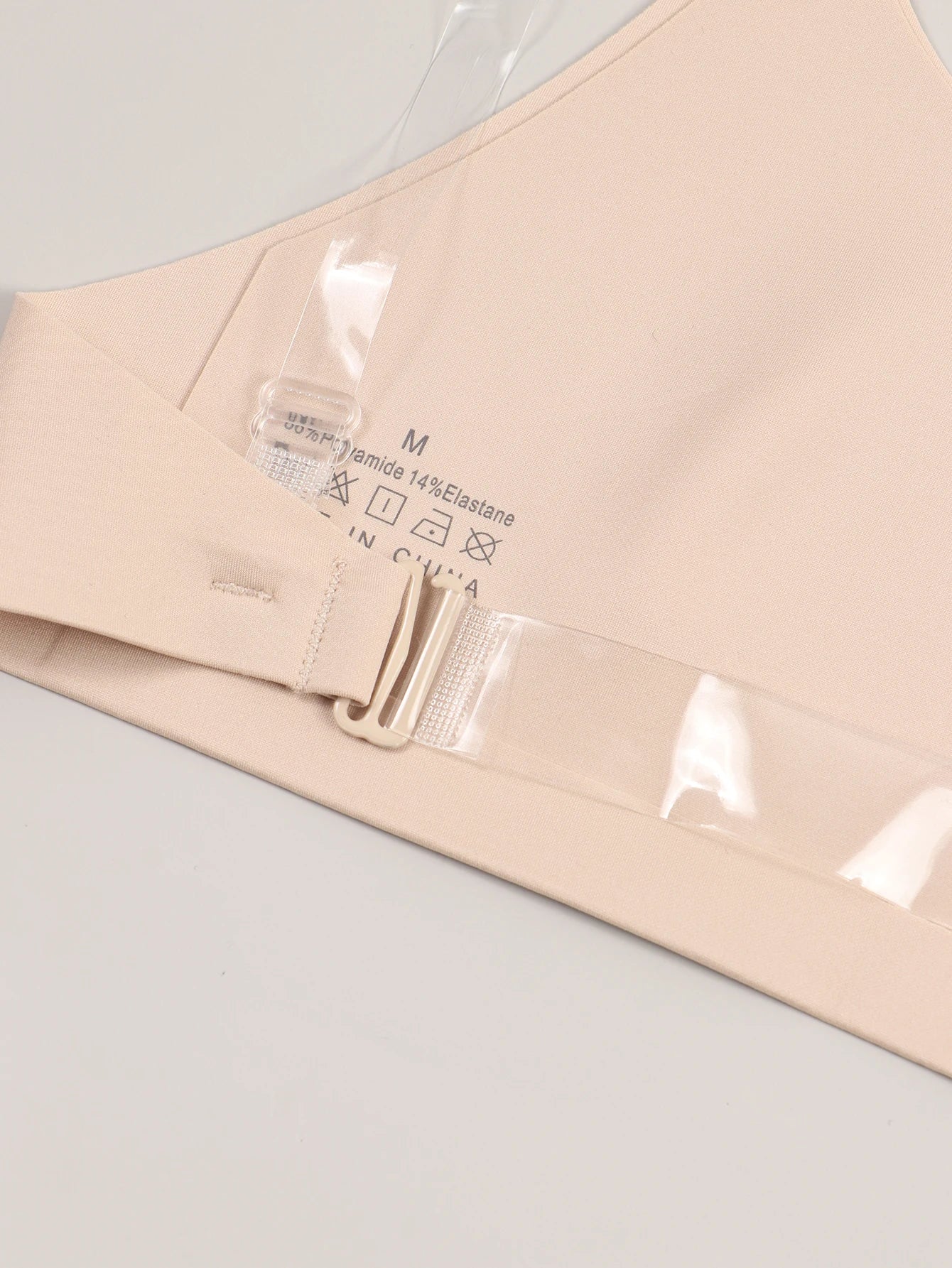 Unlined Backless Bra with Transparent Straps Women Wireless Seamless Everyday Bralette