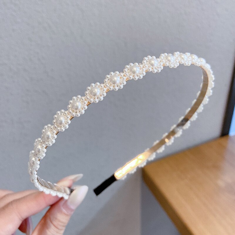 Wedding Pearl Headband Elegant Hair Accessory Simple Hair Korean Handmade Wedding Hair Accessories