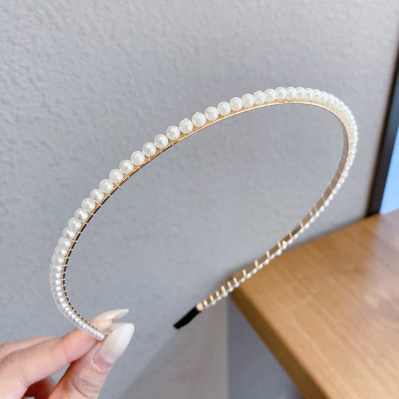Wedding Pearl Headband Elegant Hair Accessory Simple Hair Korean Handmade Wedding Hair Accessories