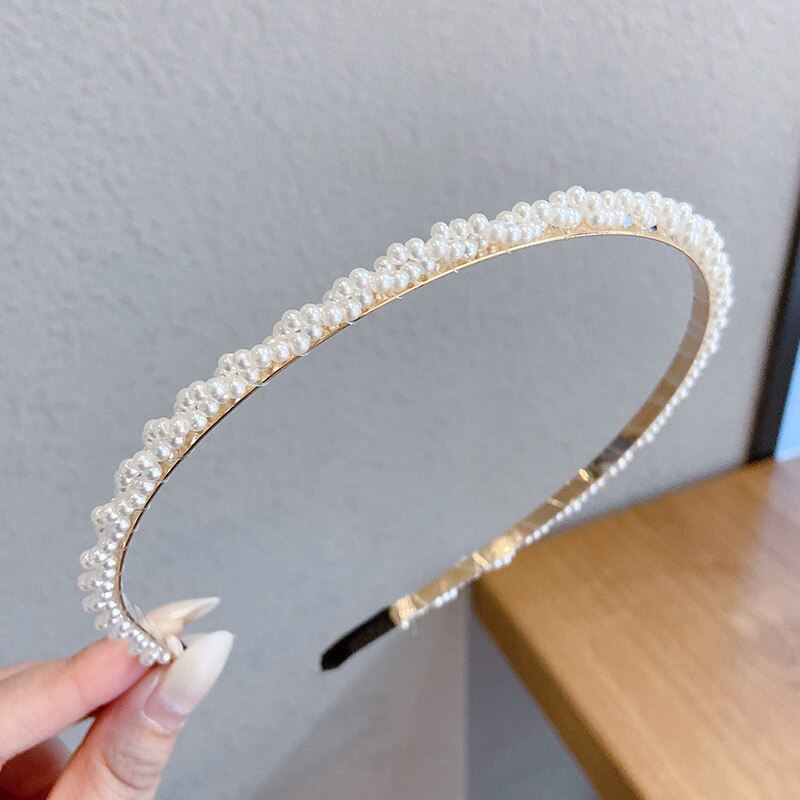 Wedding Pearl Headband Elegant Hair Accessory Simple Hair Korean Handmade Wedding Hair Accessories