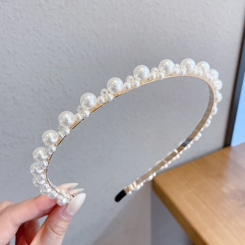 Wedding Pearl Headband Elegant Hair Accessory Simple Hair Korean Handmade Wedding Hair Accessories