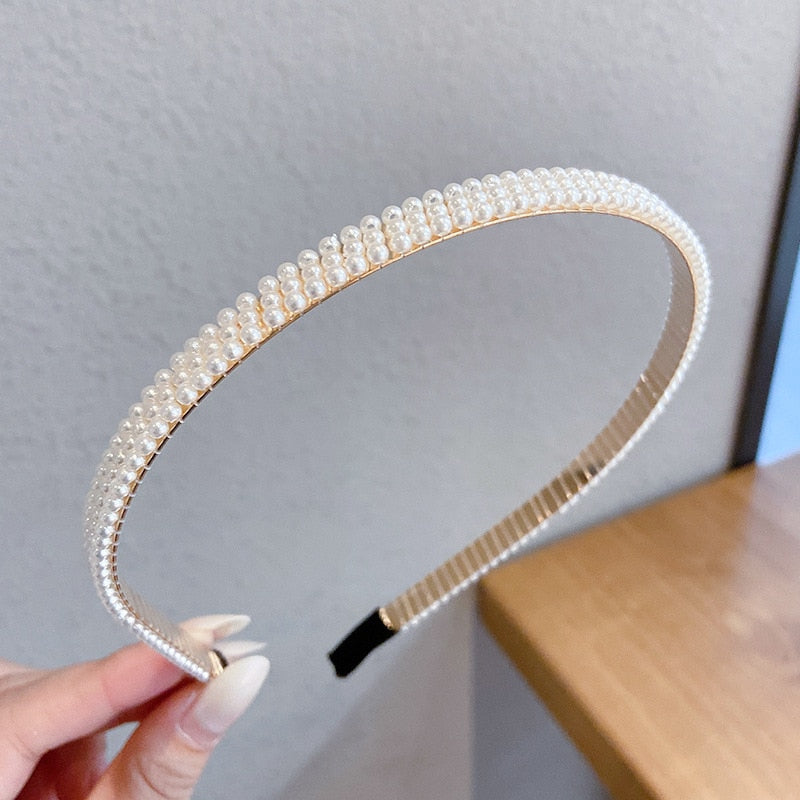 Wedding Pearl Headband Elegant Hair Accessory Simple Hair Korean Handmade Wedding Hair Accessories