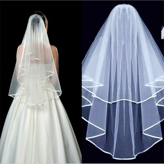 Short Simple Wedding Veil Tulle Two Layer With Comb White Ivory Bridal Veil for Bridal Wedding Accessories