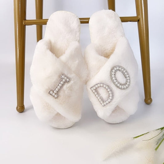 Wedding Bridal Slippers Bridal Shower Wedding Engagement Honeymoon trip Bachelorette hen Party bride to be