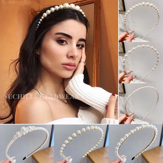 Wedding Pearl Headband Elegant Hair Accessory Simple Hair Korean Handmade Wedding Hair Accessories