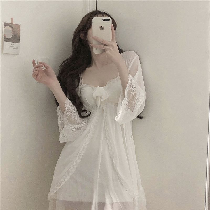 Sexy Lace Robe Set Perfect for Weddings and Anniversaries