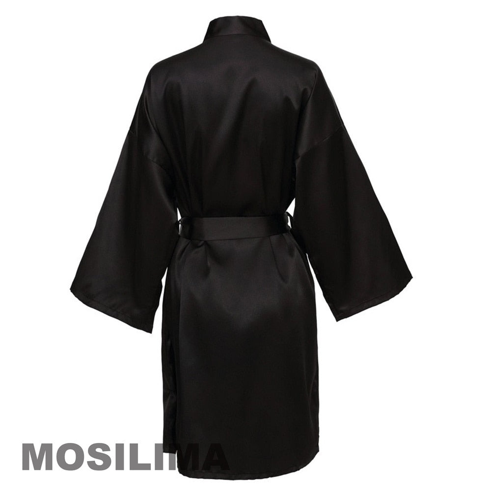 Black Soft silky robe