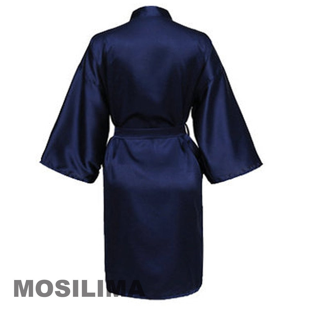 Navy Blue Soft silky robe